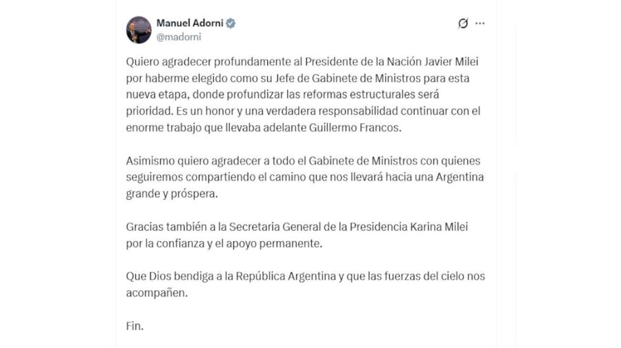 Manuel Adorni X 20251031 