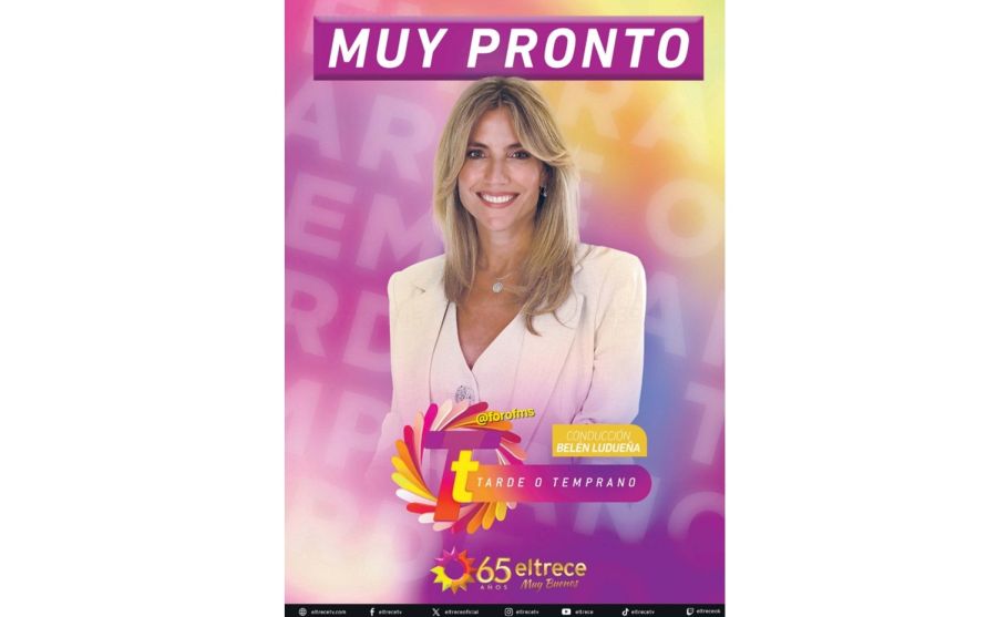 María Belén Ludueña con su programa Tarde o Temprano