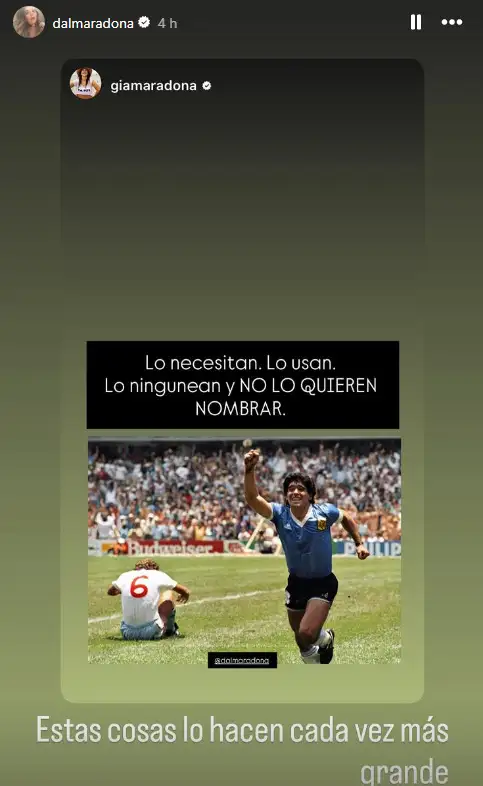 El posteo de Dalma y Gianinna Maradona por la moneda de su padre