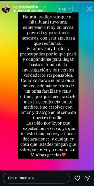 Marcelo y Juanita Tinelli