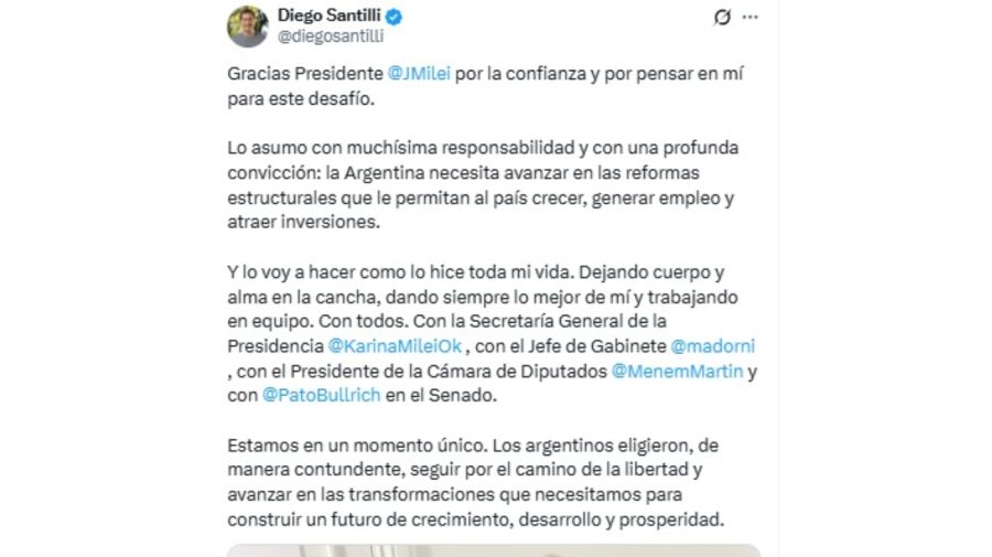 Tweet de Santilli
