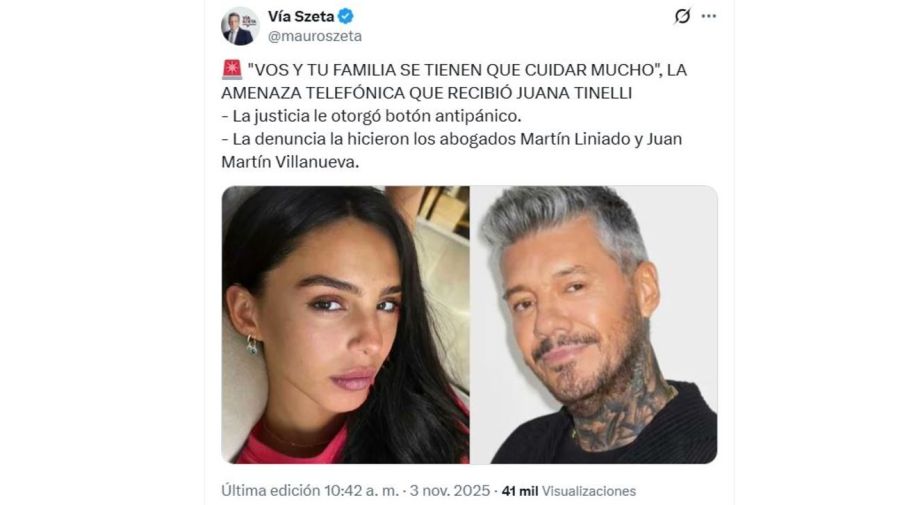 Amenaza a Juanita Tinelli