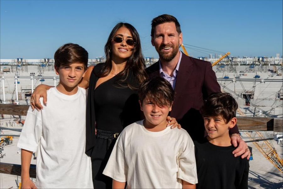 Antonela Roccuzzo, Thiago Messi, Leo Messi