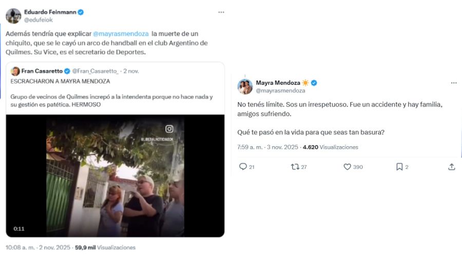 Cruce entre Feinmman y Mayra Mendoza