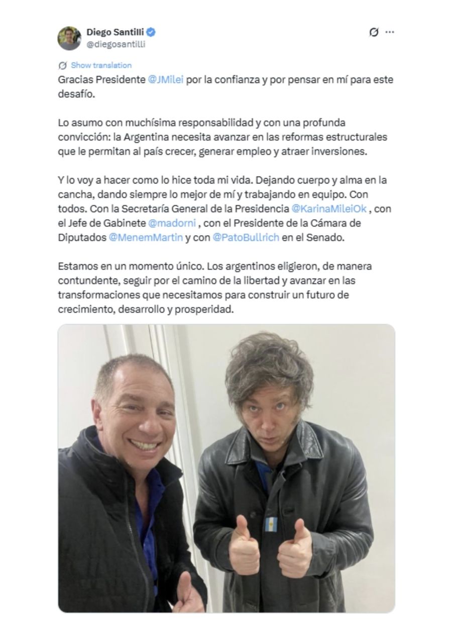 Diego Santilli asumió como nuevo ministro del Interior,