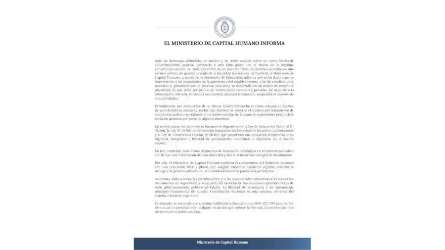 EL MINISTERIO DE CAPITAL HUMANO INFORMA 20251103