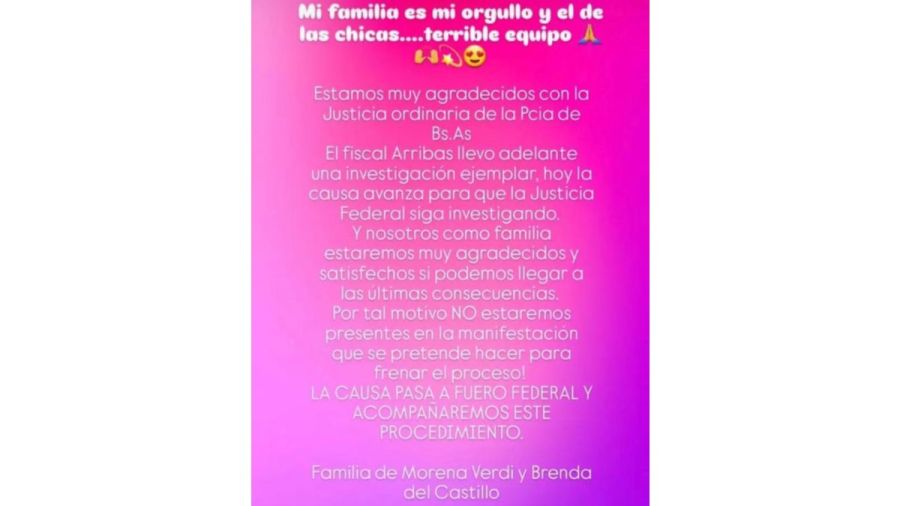 Los mensajes de las familias de las víctimas del triple crimen 20251103