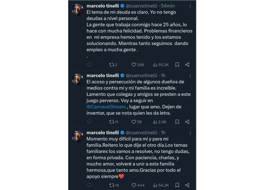 El descargo de Marcelo Tinelli