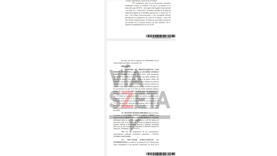 La decisión de la Justicia con Leandro García Gómez, al expareja de Lowrdez Fernández