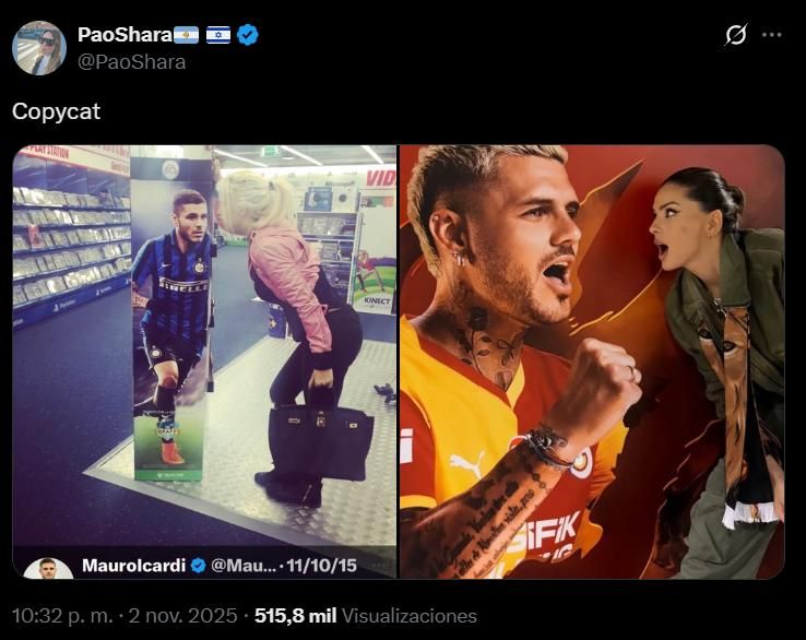 Polémica por una foto de la China Suárez que habría copiado de Wanda Nara 