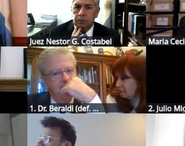 Cristina Kirchner en el Zoom del juicio por la causa Cuadernos