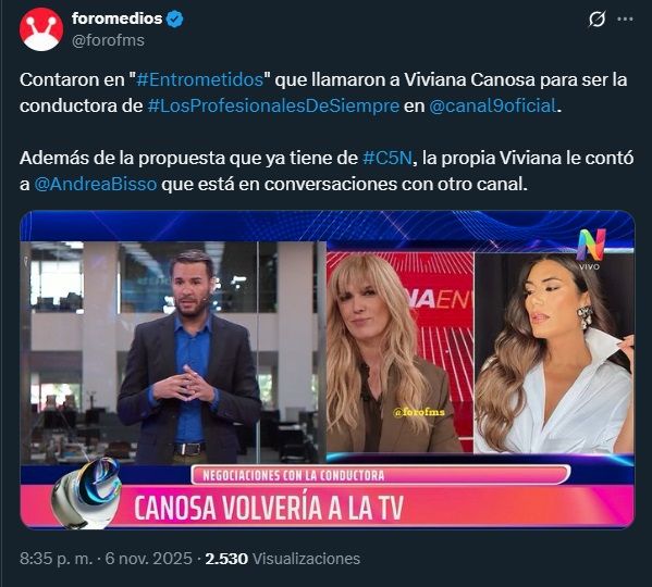 Viviana Canosa podría ser convocada por El Nueve 2
