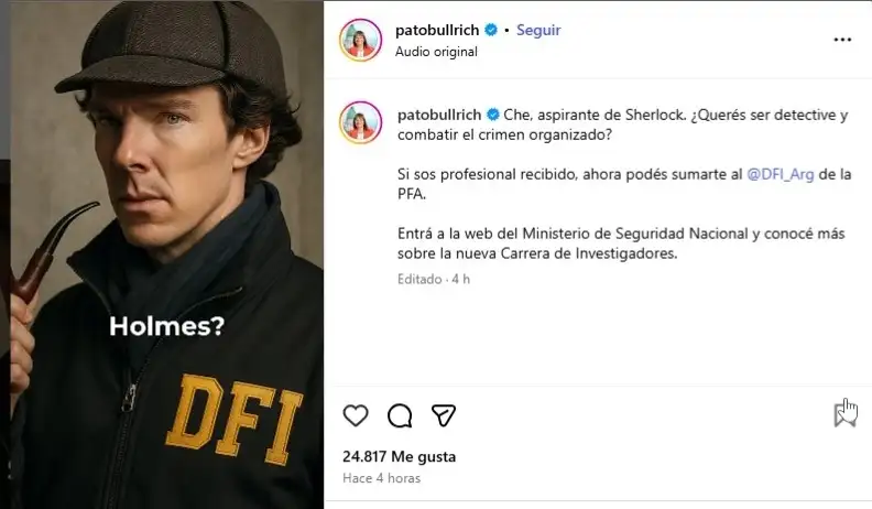 Patricia Bullrich ofreciendo trabajo