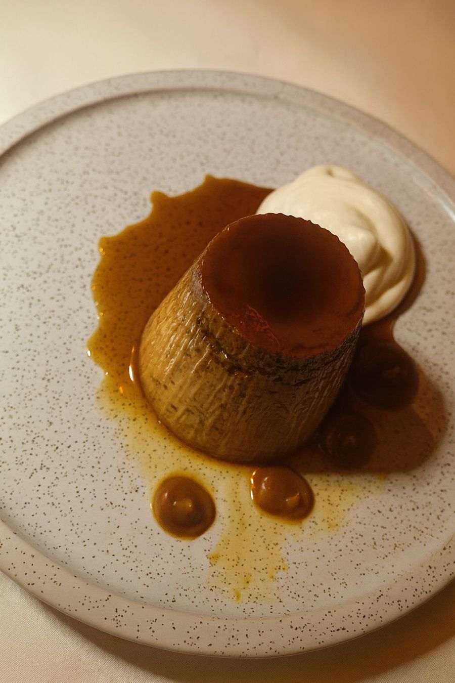 Flan con dulce de leche