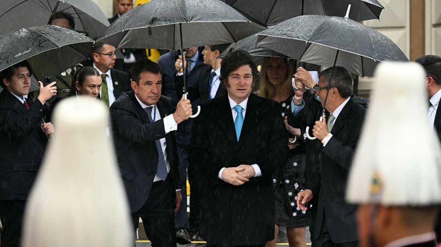 Javier Miley at the opening ceremony of Rodrigo Paz 10112025