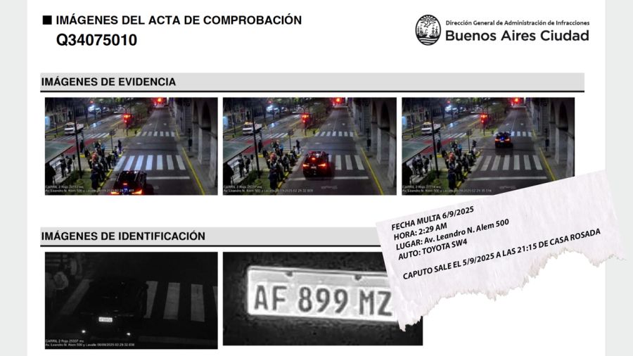 Las multas de Santiago Caputo