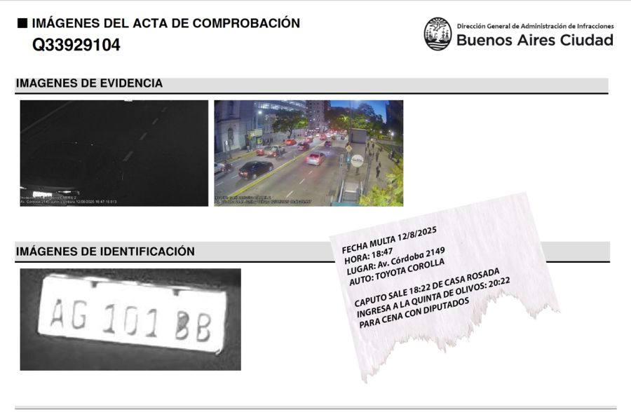 Las multas de Santiago Caputo