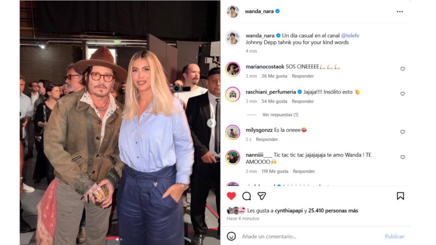 Las fotos del encuentro de Wanda Nara con Johnny Depp
