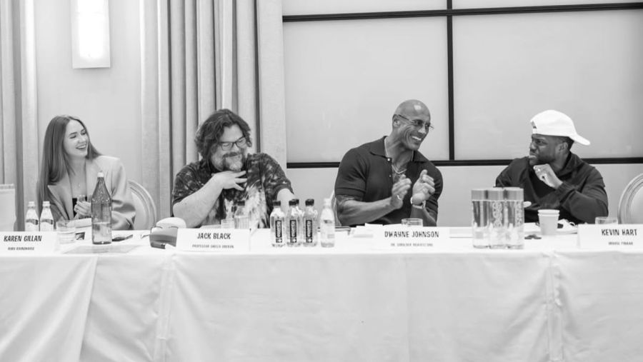 Karen Gillan, Kevin Hart, Jack Black y Dwayne The Rock Johnson