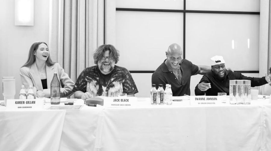 Karen Gillan, Kevin Hart, Jack Black y Dwayne The Rock Johnson