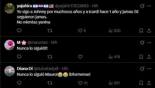 Posteos sobre Johnny Depp, Wanda Nara y Mauro Icardi