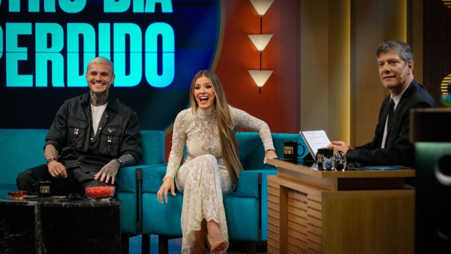 Mauro Icardi y La China Suárez en la entrevista con Mario Pergolini