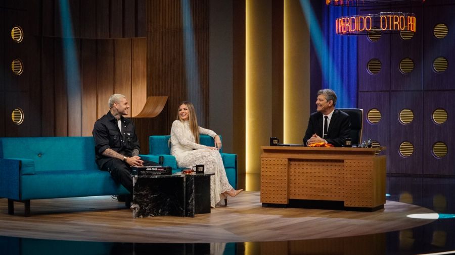 Mauro Icardi y La China Suárez en la entrevista con Mario Pergolini