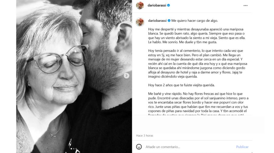 Darío Barassi recordó a su mamá