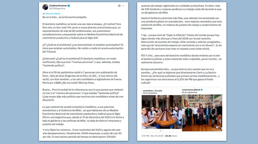 Posteo Cristina Kirchner 19112025