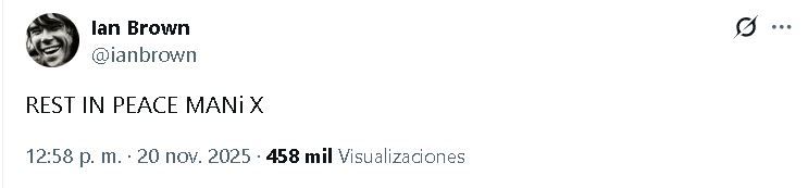 Tuit del cantante de The Stone Roses, Ian Brown, sobre la muerte de Mani Mounfield