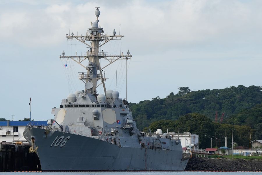 US Warship Docked In Panama After Trump Said Military Hit Third Drug Boat From Venezuela 