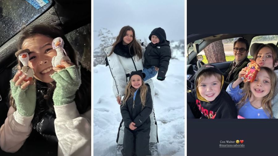 La China Suárez y sus tres hijos Rufina, Magnolia y Amancio