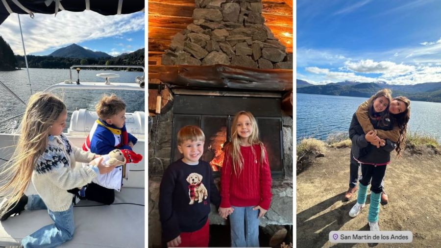 La China Suárez y sus tres hijos Rufina, Magnolia y Amancio