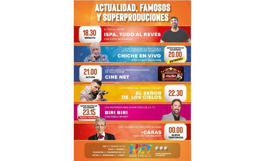 La programación de NET TV