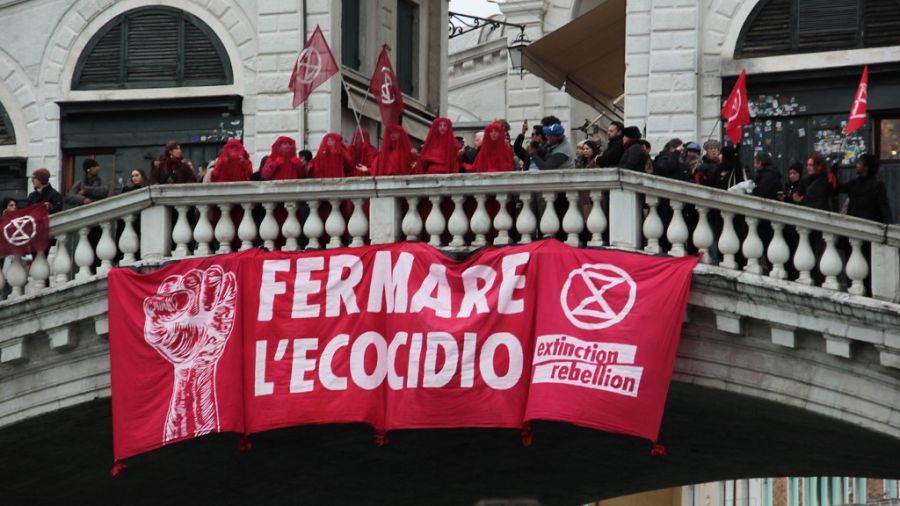 Protestas de ecologistas en Venecia.