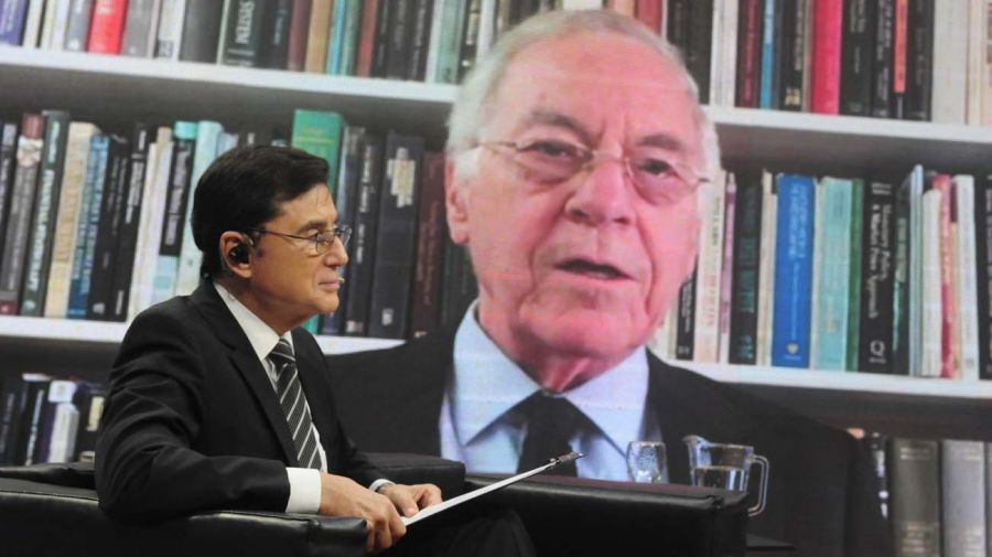 El economista estadounidense Steve Hanke, con Jorge Fontevecchia en Periodismo Puro.