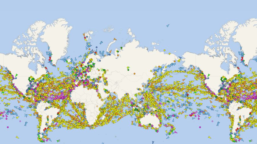El 'enjambre' de barcos alrededor del mundo.