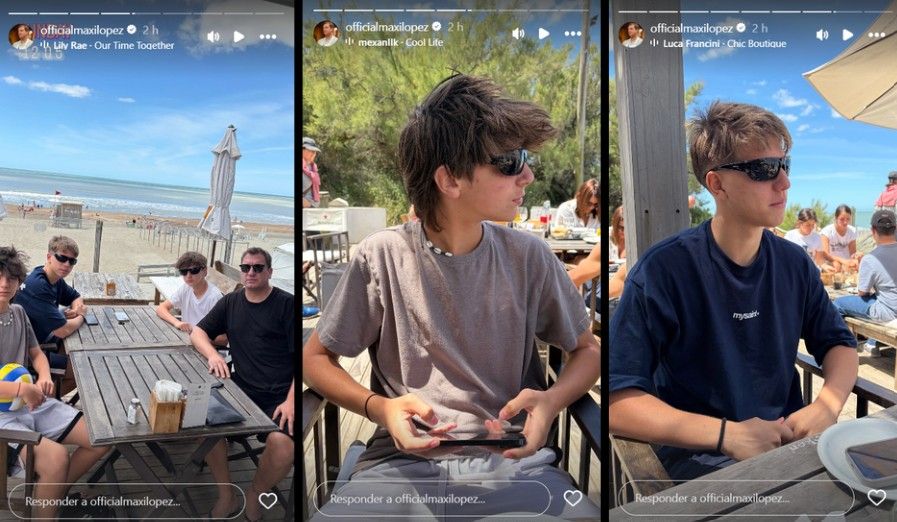 Maxi López y sus hijos