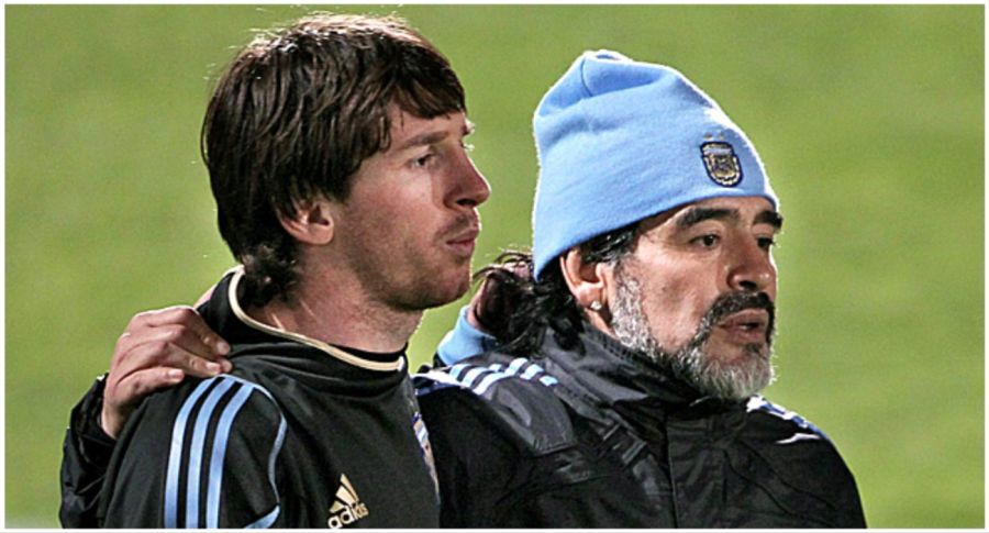Diego Maradona e Lionel Messi