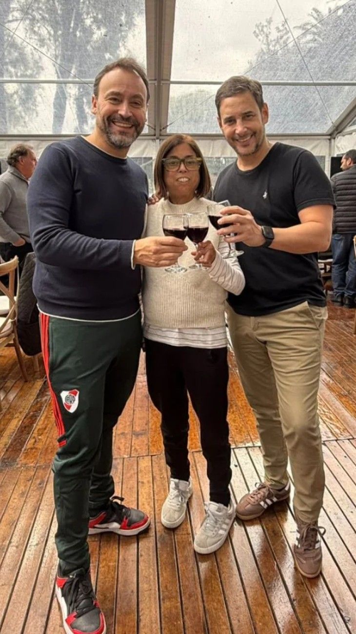 Rodrigo Lussich y Adrián Pallares junto a Meche Portillo