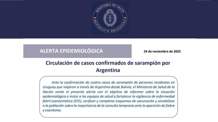 Measles health alert statement 26112025