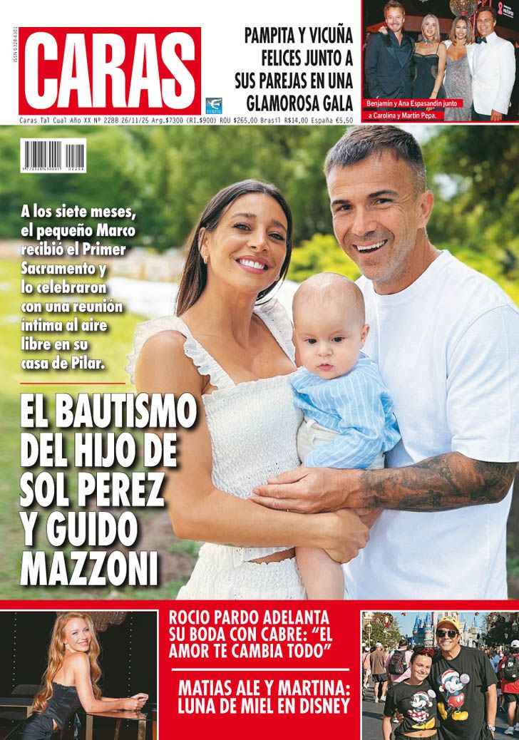 El bautismo del hijo de Sol Pérez y Guido Mazzoni