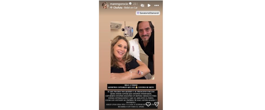 Rocío Marengo sobre su internación