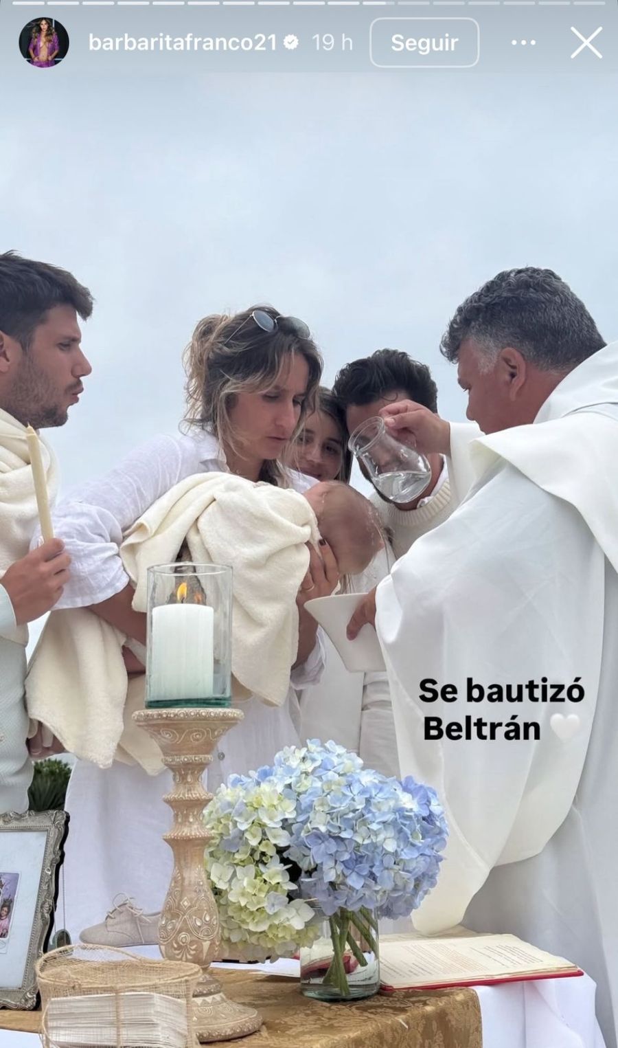 El bautismo de Beltrán, el nieto de Fernando Burlando, en Punta del Este