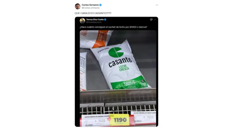 Leche Casanto en X