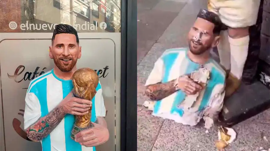 Vandalizaron estatua de Messi en Mar del Plata 30112025