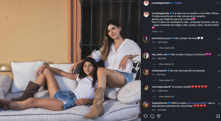 Leandro Paredes, Camila Galante, Victoria Paredes