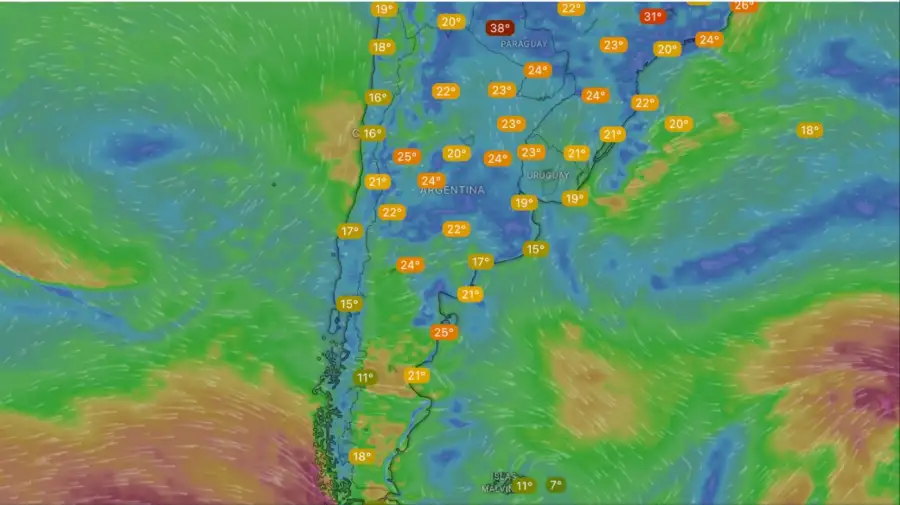Temperatura martes 2 de diciembre
