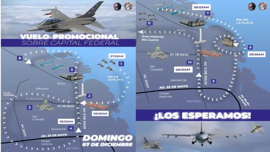 Los aviones F-16 sobre la Ciudad de Buenos Aires 20251204