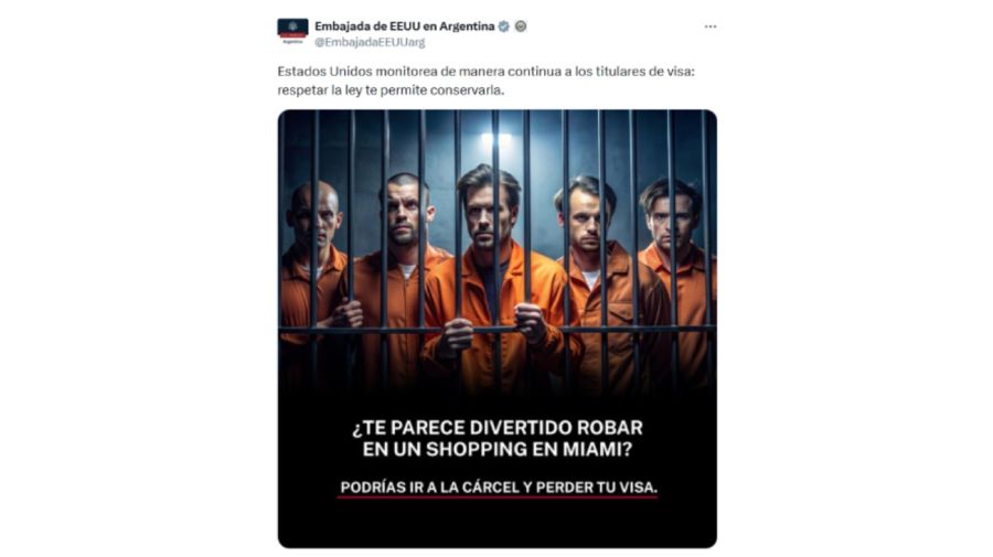 Mensaje de la Embajada de Estados Unidos